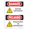 Signmission OSHA Sign, Moving Machinery Bilingual, 18in X 12in Rigid Plastic, 12" W, 18" H, Bilingual Spanish OS-DS-P-1218-VS-1453 - alternate 1